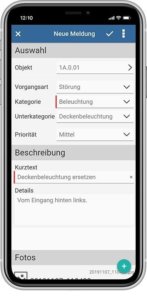 Screenshots App Maintenance neue Meldung RIB IMS
